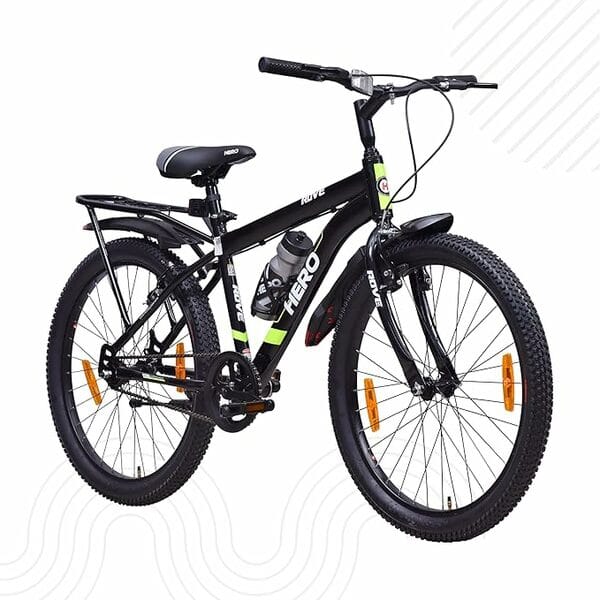 HERO Rove IC 24 T Mountain Cycle (Single Speed, Black, Green, Rigid)