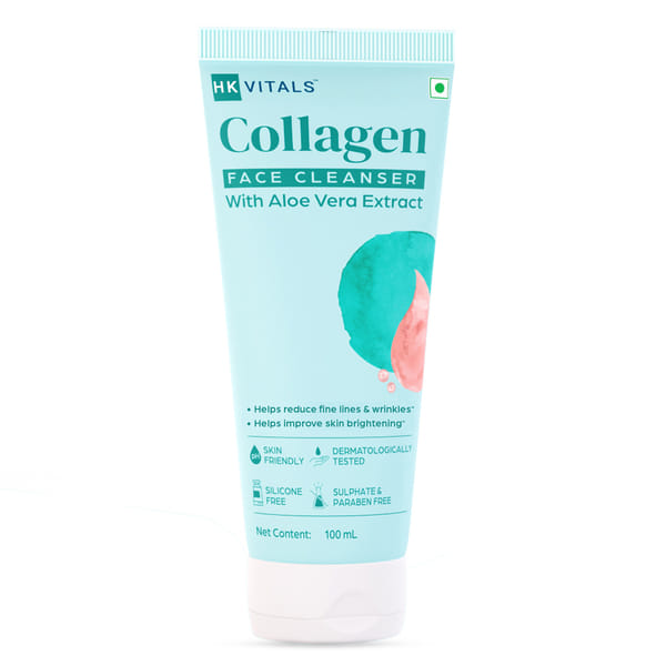 hk VITALS by Collagen Face Cleanser with Aloe Vera Extract (100ml) | Reduces Fine Lines, Wrinkles, & Skin Dullness | All Skin Types