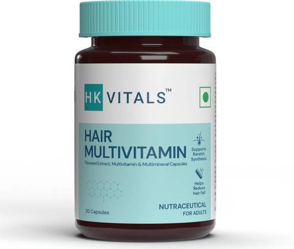 hk vitals Hair Multivitamin with DHT Blockers, Omega & Biotin, Supports Keratin Synthesis & Helps Reduce Hair Fall, 30 Multivitamin Capsules
