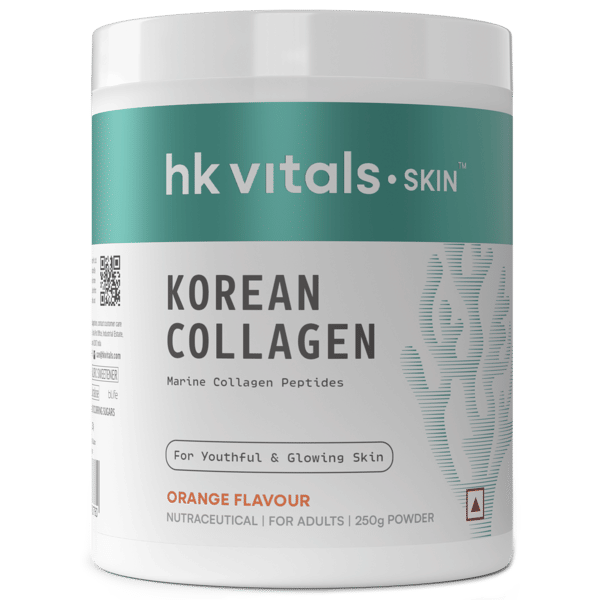 hk vitals Korean Marine Collagen Supplement (Orange, 250g) | Supplement for Women & Men | Promotes Healthy Skin, Hair & Nails