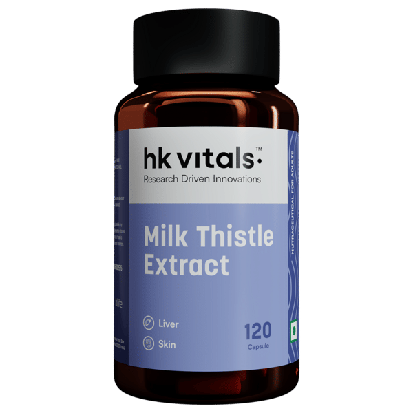 hk vitals Milk Thistle Extract (120 Capsules) | Liver Support Supplement | Silybum Marianum Liver Detox for Men and Women