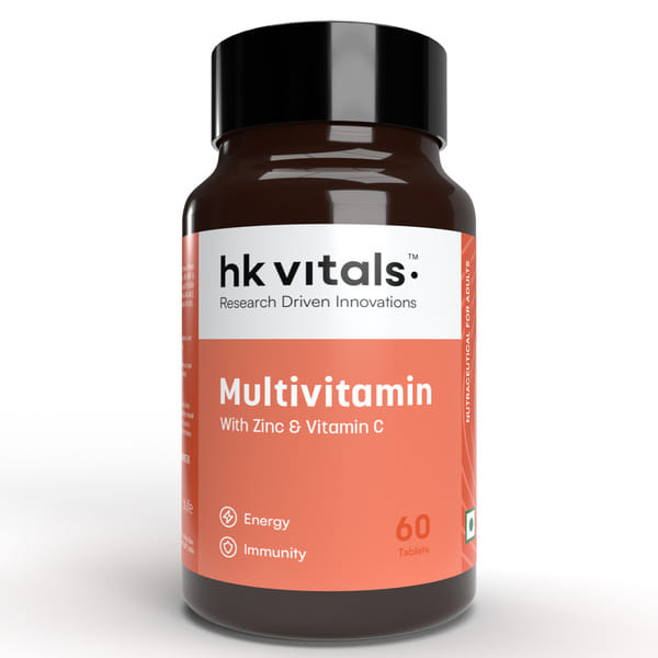 hk vitals Multivitamin (60 Tablets) | For Men and Women | With Zinc, Vitamin C, Vitamin D3, Multiminerals & Ginseng Extract