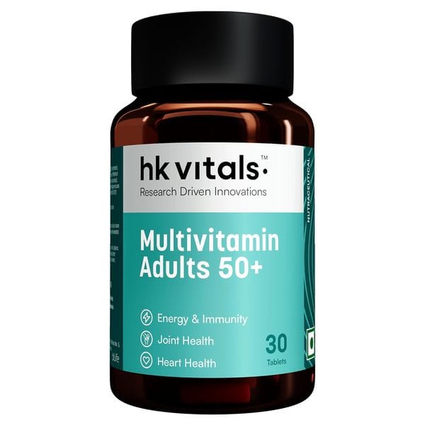 hk vitals Multivitamin Adults 50+ (30 Tablets) | Daily Multivitamin for Men & Women | Healthy Ageing | For Joints, Heart, Gut, Eye, Cognition & Energy