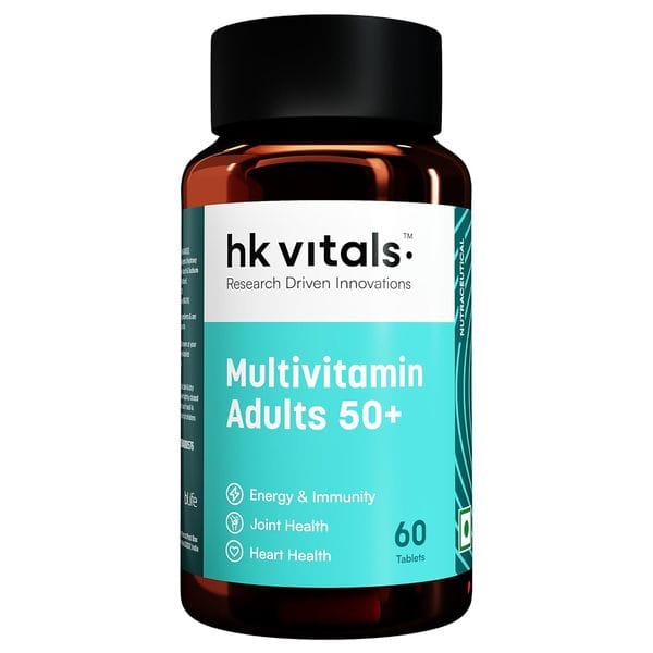 hk vitals Multivitamin Adults 50+ (60 Tablets) | Daily Multivitamin for Men & Women | Healthy Ageing | For Joints, Heart, Gut, Eye, Cognition & Energy