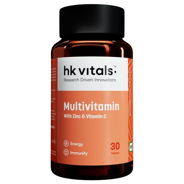 hk vitals Multivitamin For Men and Women (30 Tablets) | With Zinc, Vitamin C, Vitamin D3, Multiminerals & Ginseng Extract
