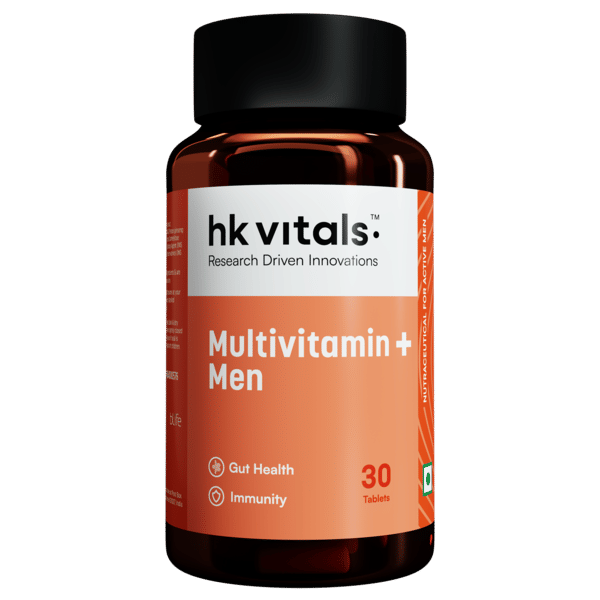 hk vitals Multivitamin Plus Men (30 Tablets) | Daily Multivitamin for Men | For Energy, Stamina, Immunity, Gut, Heart, Bone & Muscle Health