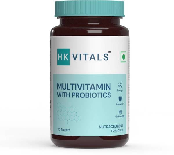 hk vitals Multivitamin with Probiotics, With Vitamin C, Vitamin B, Vitamin D, Zinc, Supports Immunity and Gut health, For Men and Women, 90 Multivitamin Tablets