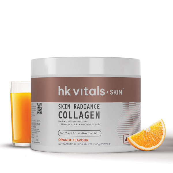 hk vitals Skin Radiance Collagen Supplement with Biotin, Orange, 100 g