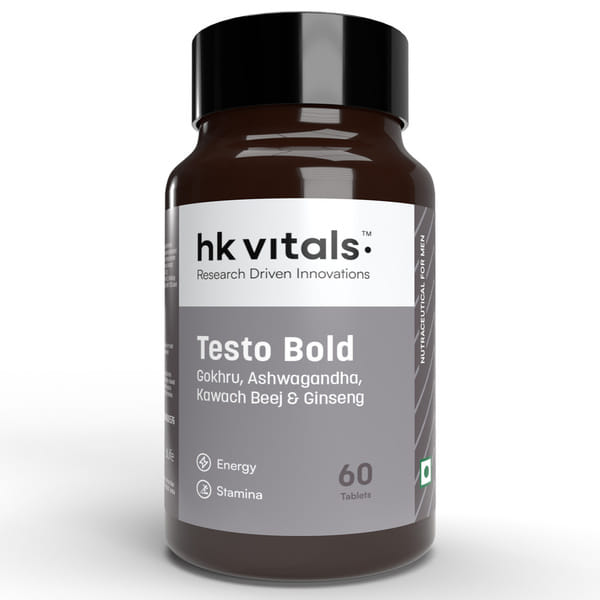 hk vitals Testo Bold (60 Tablets) | Testosterone Booster for Men| For Energy, Stamina, & Strength
