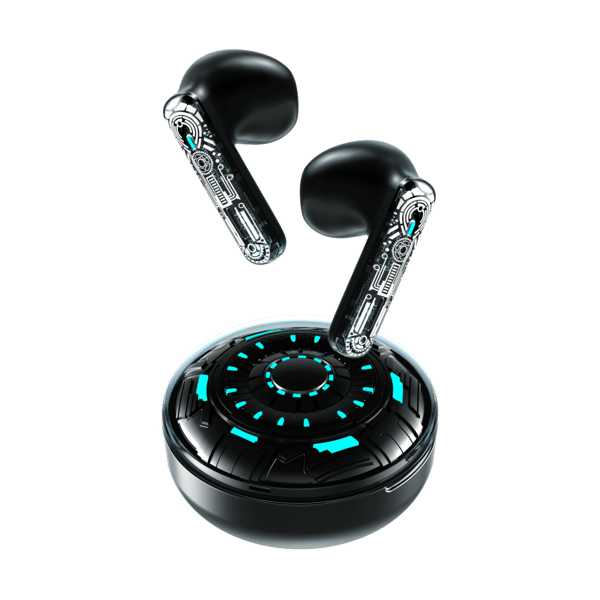 Infinix GT Buds Wireless Gaming Series Earbuds with Mecha Lights, Upto 28H Battery Life, Quad Mics ENC, IPX4 Resistance, 60ms Ultra Low Latency (Black)