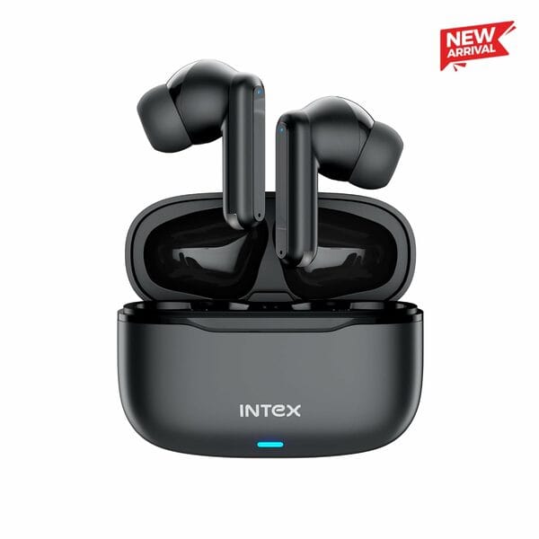 Intex Buds NEO TWS Bluetooth Earbuds with AI ENC, Deep Bass, Type-C Charging, 30H Playtime, Low Latency, Touch Control, Voice Assistant, Wireless Earphones (Black)