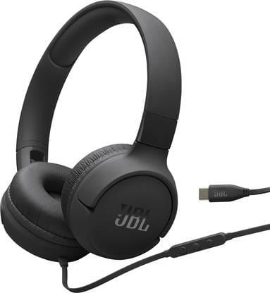 JBL Tune 520C, Hi-Res Audio with Pure Bass sound , Compatible with USB-C Devices Wired(Black)