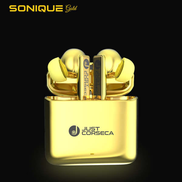 Just Corseca Sonique Gold Wireless Powerbuds Limited Edition Gold
