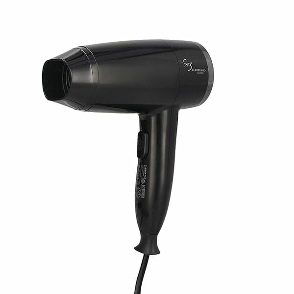 JVD Clipper Pro Hair Dryer | 220V-240V 50/60HZ, 1600W | ionic, with wall-mounted holder, curly cord 40cm | Black
