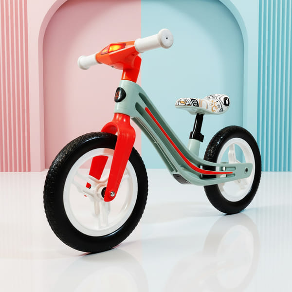 Kidsmate Zippy Balance Bike for Kids 2-6 Years | Adjustable Handle & Seat Height | Inbuilt Music & LED Light | Kids Bicycle with EVA Tyres | Perfect balancing cycle for little Riders – Orange