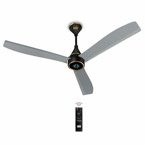 KUHL Arctis A8 1200 mm BLDC Fan I 370 RPM I Only 29 W I Saves up to 65% Electricity | BEE 5 Star Rated I Decorative Trims I High Air Delivery I 6 LED Speed Indicators | 5 Year Warranty | Silver Mist