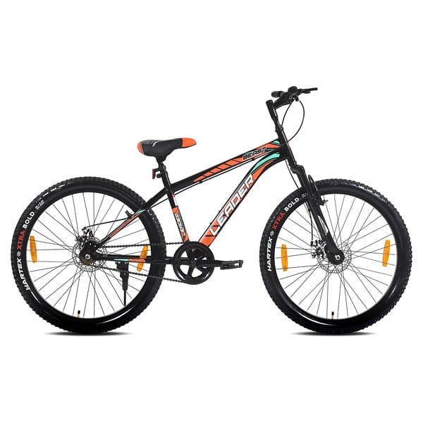 Leader Beast 26T Mountain Bicycle/Bike without Gear Single Speed with Front Suspension and Dual Disc Brake for Men – Ideal for 10+ Years (Frame: 18 Inches) (26T, Matt Black)