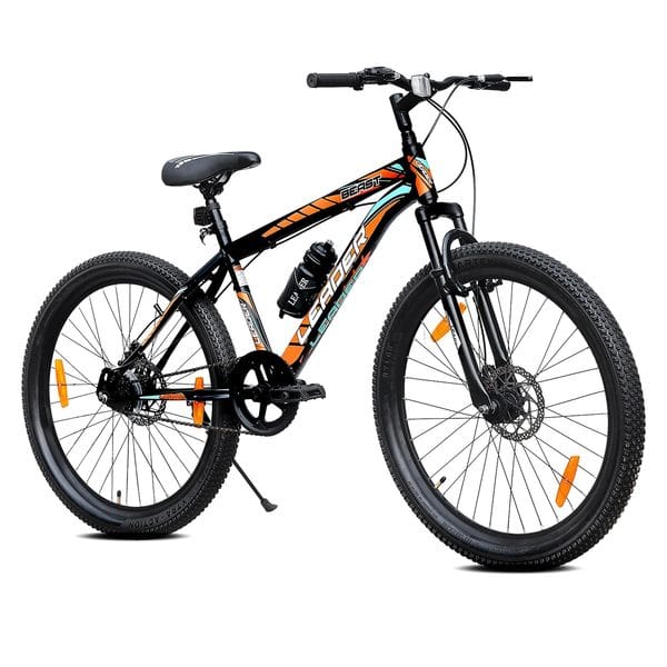 Leader Beast 27.5T – Ultimate Adventure Bike with Front Suspension, Disc Brake, and Complete Accessories (Single Speed, Black)
