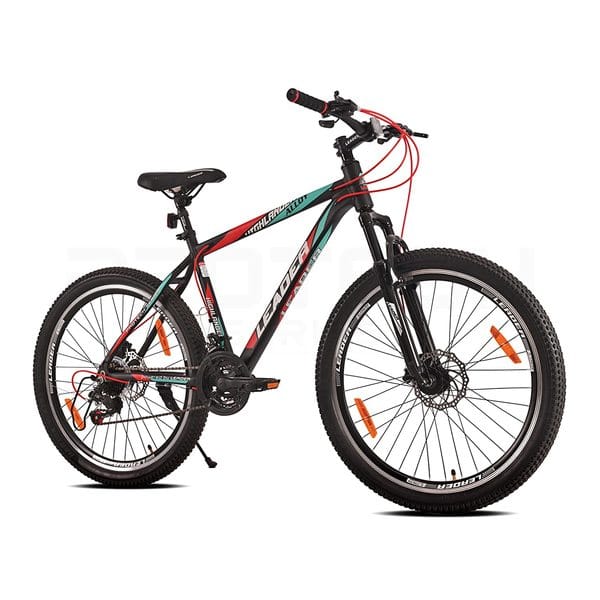 LEADER Highlander 26T 21-Speed Alloy MTB cycle with Dual Disc Brake and Front Suspension 26 T Hybrid Cycle/City Bike (21 Gear, Black)