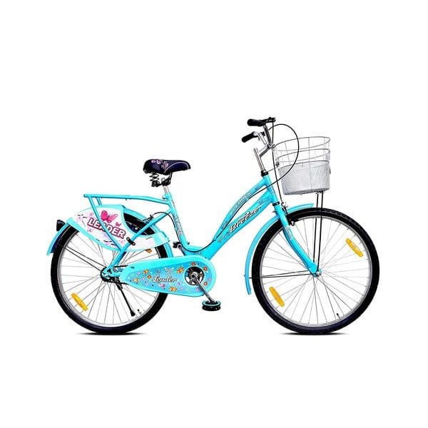 LEADER LadyBird Breeze 26T Bicycle for Girls/Women with Basket and Integrated Carrier 26 T Girls Cycle/Womens Cycle (Single Speed, Blue)