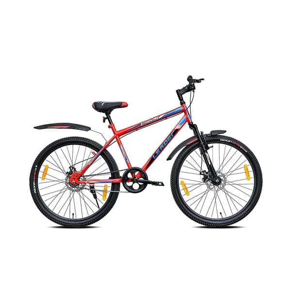 LEADER SCOUT 26T Mountain Bicycle/Bike Without Gear Single Speed with FS DD Brake 26 T Mountain Cycle (Single Speed, Red)