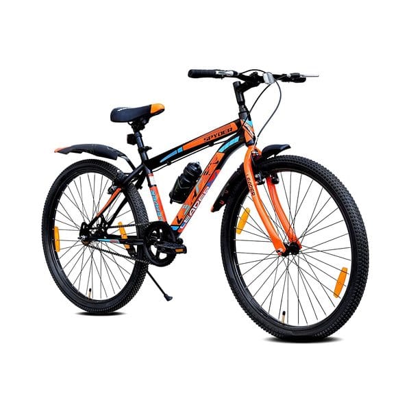 LEADER Spyder 27.5T MTB Cycle/Bike Single Speed with Complete Accessories 27.5 T Mountain Cycle (Single Speed, Black, Orange)
