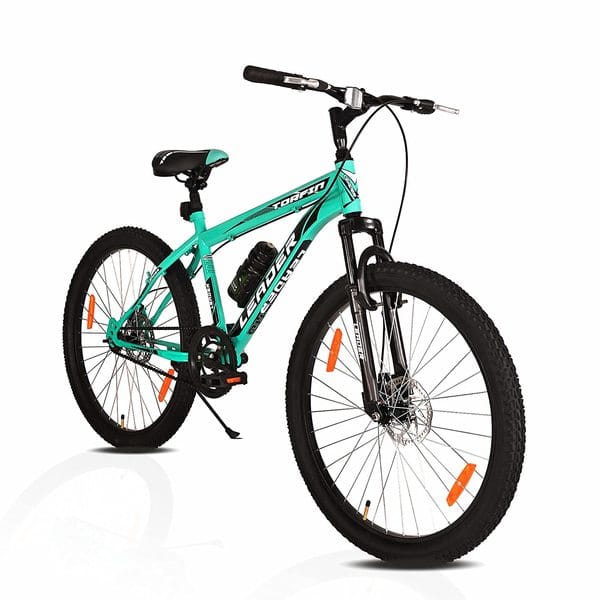 LEADER TORFIN 26T MTB Bicycle without Gear Single Speed with FS DD Brake 26 T Mountain Cycle (Single Speed, Black, Green)