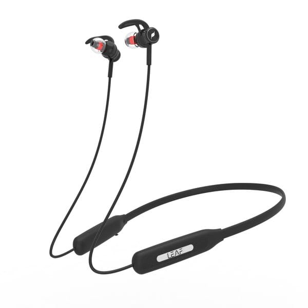 Leaf Move 2 Neckband Bluetooth Earphones with mic, Compact Design sweatproof in Ear Wireless Headphones with Bluetooth v5.0 and 18 Hours Playback time (Black)