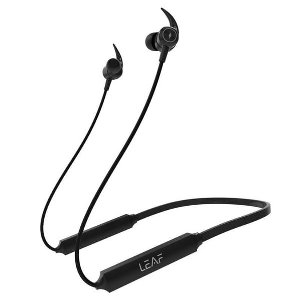 Leaf Rush Pro Wireless Bluetooth in Ear Neckband Earphone with Mic (Carbon Black)