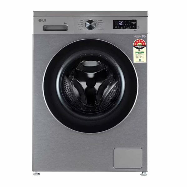 LG 8.0KG Fully Automatic Front Load Washing Machine | 6 Motion Direct Drive, Inverter Technology, Smart Diagnosis, Silver | FHB1208Z4P