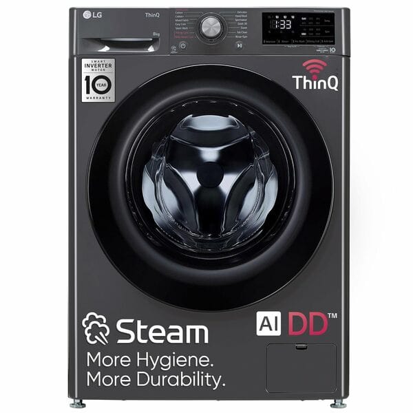 LG 8.0KG Fully Automatic Front Load Washing Machine | Inverter Technology, 6 Motion Direct Drive, TurboWash, Smart Diagnosis | Platinum Silver