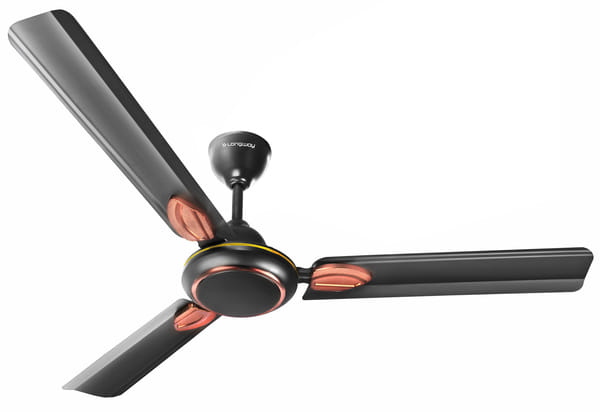 Longway Kiger P1 1200 mm/48 inch Ultra High Speed 3 Blade Anti-Dust Decorative 1-Star Rated Ceiling Fan (Smoked Brown, Pack of 1)