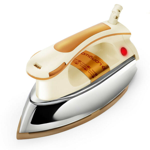 Longway Plancha Heavy Weight Non-Stick Teflon Coated Dry Iron, Electric Iron for Clothes (1200 Watt, Ivory)