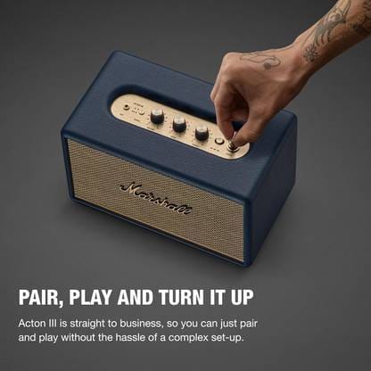 Marshall Acton III Wired Connectivity Home& RCA or 3.5mm input 60 W Bluetooth Speaker(Midnight Blue)