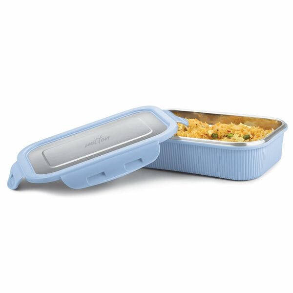MILTON Cool Touch Square 800 Stainless Steel Container 780ml-Blue