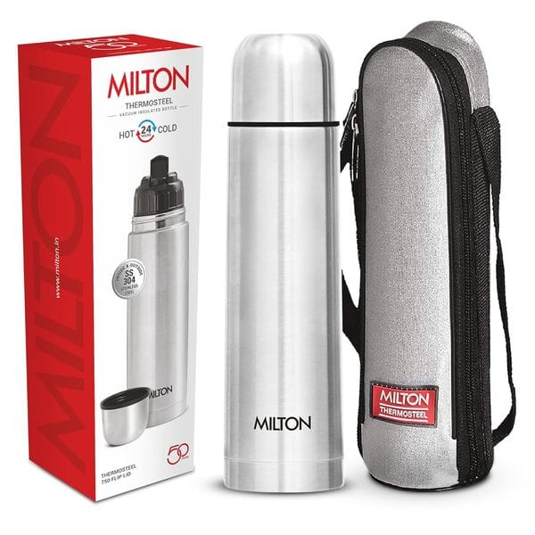 Milton Flip Lid 750 THERMOSTEEL 750ml FLIP Water Bottle-Silver
