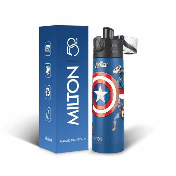 Milton Marvel Mighty 600 Thermosteel Water Bottle, 500 ml-Blue