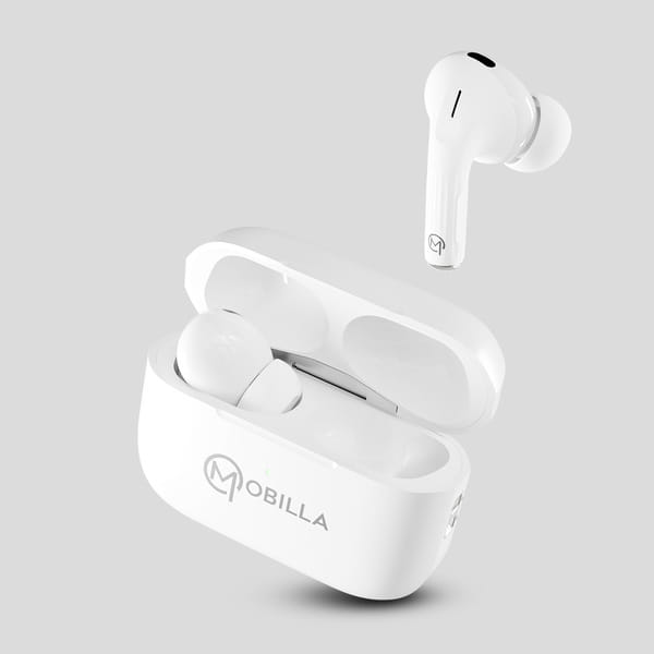 Mobilla MBuds 533 TWS Earbuds With 50 Hours Of Playtime with Swipe Touch Control (White)
