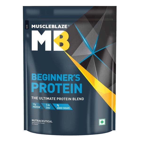 MuscleBlaze Beginner’s Whey Protein, No Added Sugar, Faster Muscle Recovery & Improved Strength (Chocolate, 500 g / 1.1 lb)