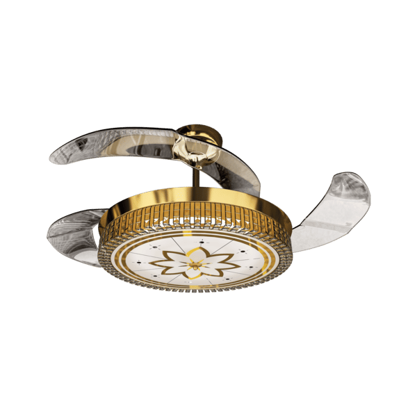 Orient Electric Eleganza Luxury Chandelier Ceiling Fan with Retractable Blades, Mood Lighting & Remote (Multicolour)