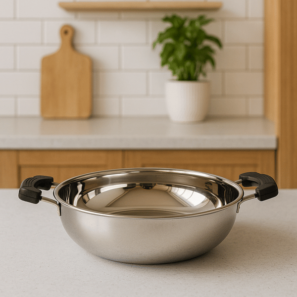 Pigeon Glaze Kadai 2500ml (Pioneer) | Premium Stainless Steel Serving Bowl | Elegant Glazed Finish | Hygienic, Durable & Easy to Maintain | Ideal for Hot & Cold Food Serving