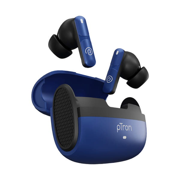 pTron Bassbuds Blaze in Ear TWS Earbuds w/ 13mm Drivers, 50Hrs Playtime, AI ENC Clear Calls, BT v5.4 Wireless Headphones, Voice Assistant, Type C Charging & IPX5