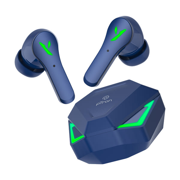 pTron Bassbuds Rogue W/ 40ms Low Latency Gaming, Clear Calls, 50Hrs Playtime, V5.3 Bluetooth in Ear Headphones, Snug Fit, RGB Lights, Touch Control, Voice Assist, IPX5