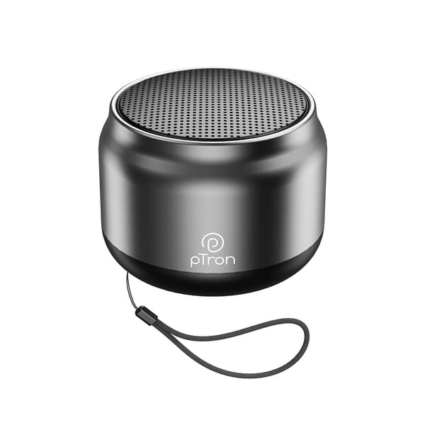 pTron Funk Mini 6W Bluetooth Speaker with 8Hrs Playtime, 2.04″ Neo Driver for Pristine Sound, Mini Size Portable Speaker, BTv5.1 Connectivity, TWS Feature & Type C Charging (Grey)
