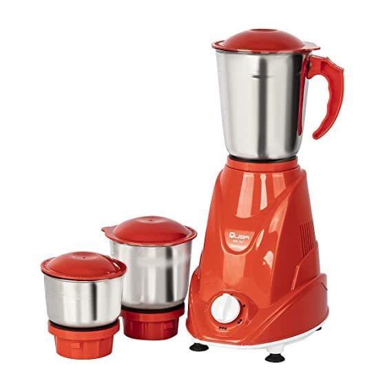 Quba MG-107 Mixer Grinder 550 Mixer Grinder (3 Jars, Red)