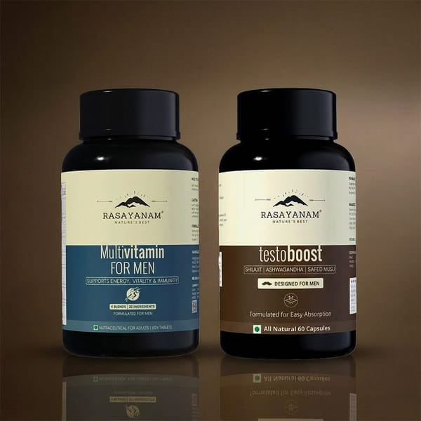 Rasayanam Multivitamin for Men and Testoboost Combo for 360° Wellness & Stamina