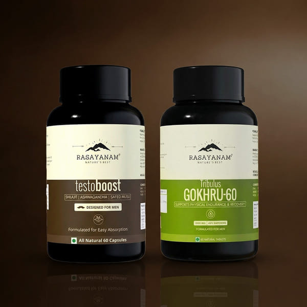 Rasayanam Testoboost and Gokhru-60 Combo for Strength, Drive & Vitality
