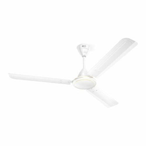 REO Tejas 1200mm ES Ceiling Fan | High Speed, High Air Delivery | Strong & Powerful Copper motor, Air Delivery: 218 m³/min, RPM: 370, 2 Year Warranty | (Pack of 1, White)