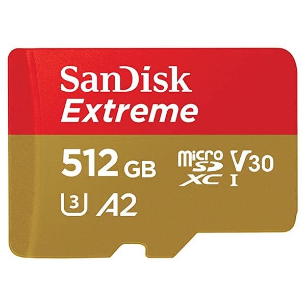 SanDisk Extreme microSD UHS I Card 512GB for 4K Video on Smartphones,Action Cams,Drones 190MB/s Read,130MB/s Write
