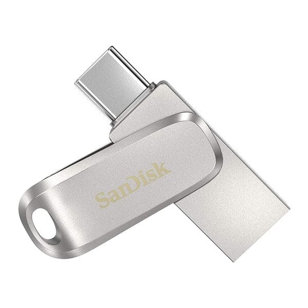 SanDisk Mobile Pen Drive Luxe 64GB , USBType A & USB C Connector, Up to 400MB/s R, Silver